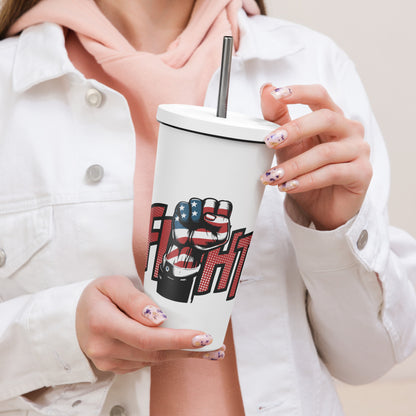 Trump Fight Insulated tumbler with a straw